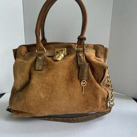 Michael Kors Hamilton distressed suede bag - Picture 1 of 13